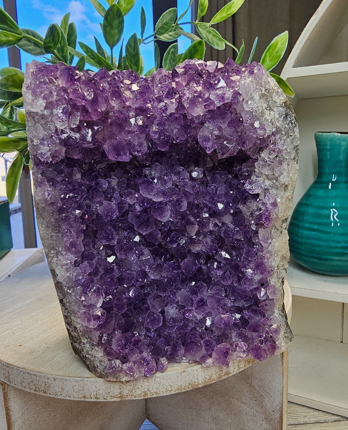 2.5lb Amethyst with Cut Base with Hematite
