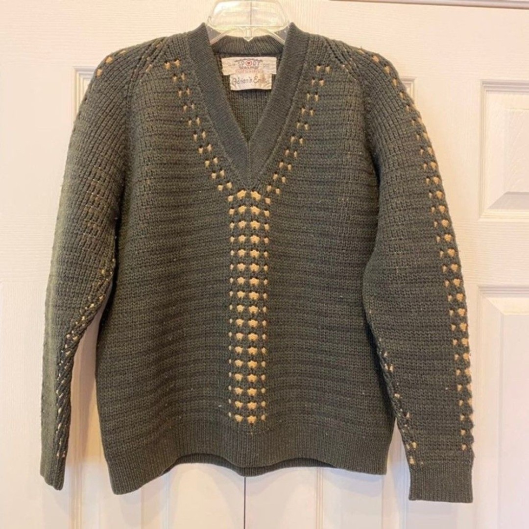 Authentic Austrian Ski Sweater 1962 Kitzbuhel, Austria 100% Wool Vintage LARGE