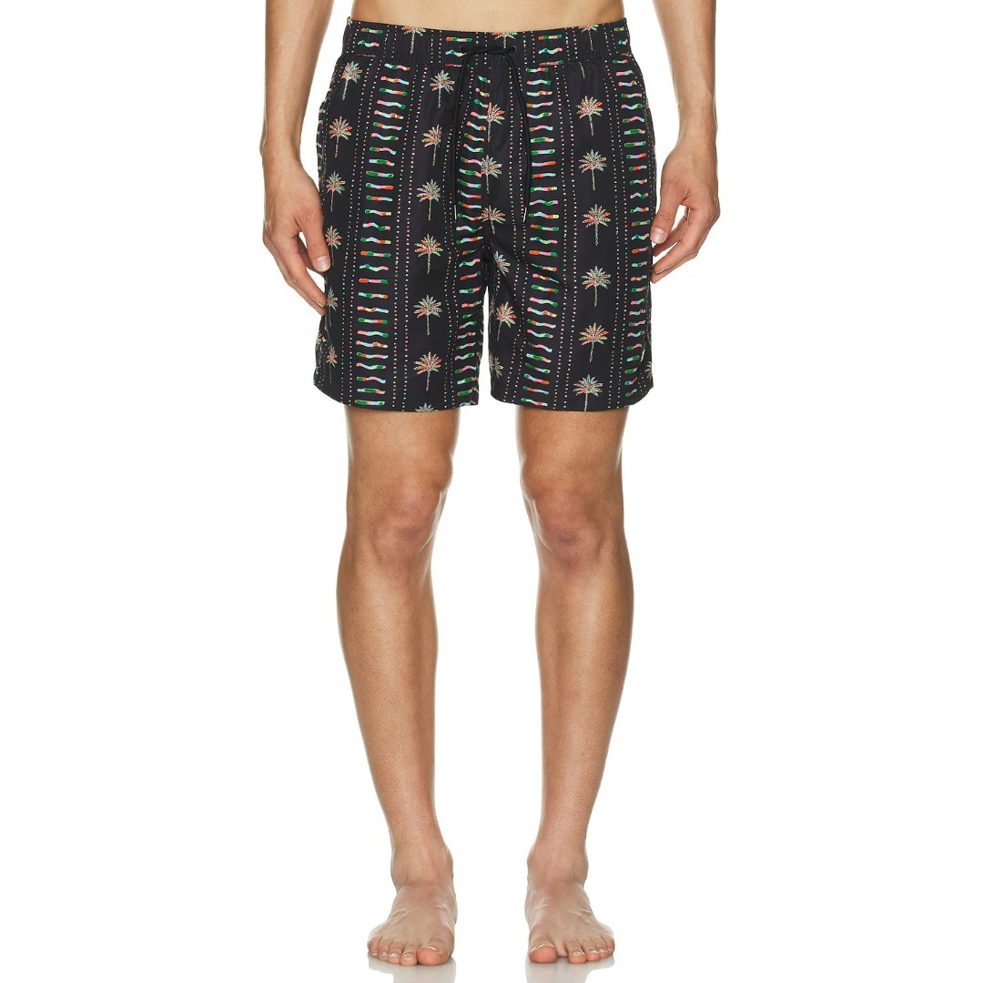 Scotch & Soda Amsterdam Men's All Over Palm Print 6 swim shorts Black Small