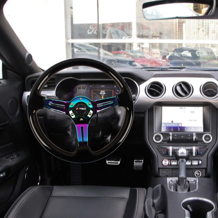NEW 350mm 14 Universal TRD ABS Racing Steering Wheel Black With Neo Spoke