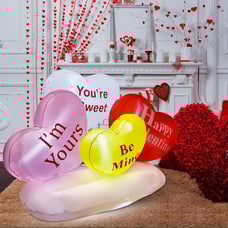 6 FT Long Valentine's Day Inflatable Hearts, LED Lights Hearts Cloud | SALE