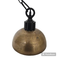 Vintage Industrial Dome Pendent Lamp Ceiling Light Fixture Brass Tone with Chain