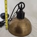 Vintage Industrial Dome Pendent Lamp Ceiling Light Fixture Brass Tone with Chain