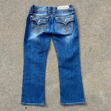 Rock Revival Celine capri jeans with rhinestone flap pockets 28