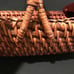 Vintage Wood Fish Head & Tail Woven Bread Basket