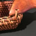 Vintage Wood Fish Head & Tail Woven Bread Basket