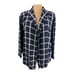 Masai Sz XL Jacket Long Sleeve Open Waterfall Front Pull Hem Navy Nautical