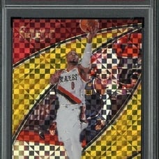 2019-20 Select Gold Prizm Courtside #272 Damian Lillard Trail Blazers /10 PSA 10