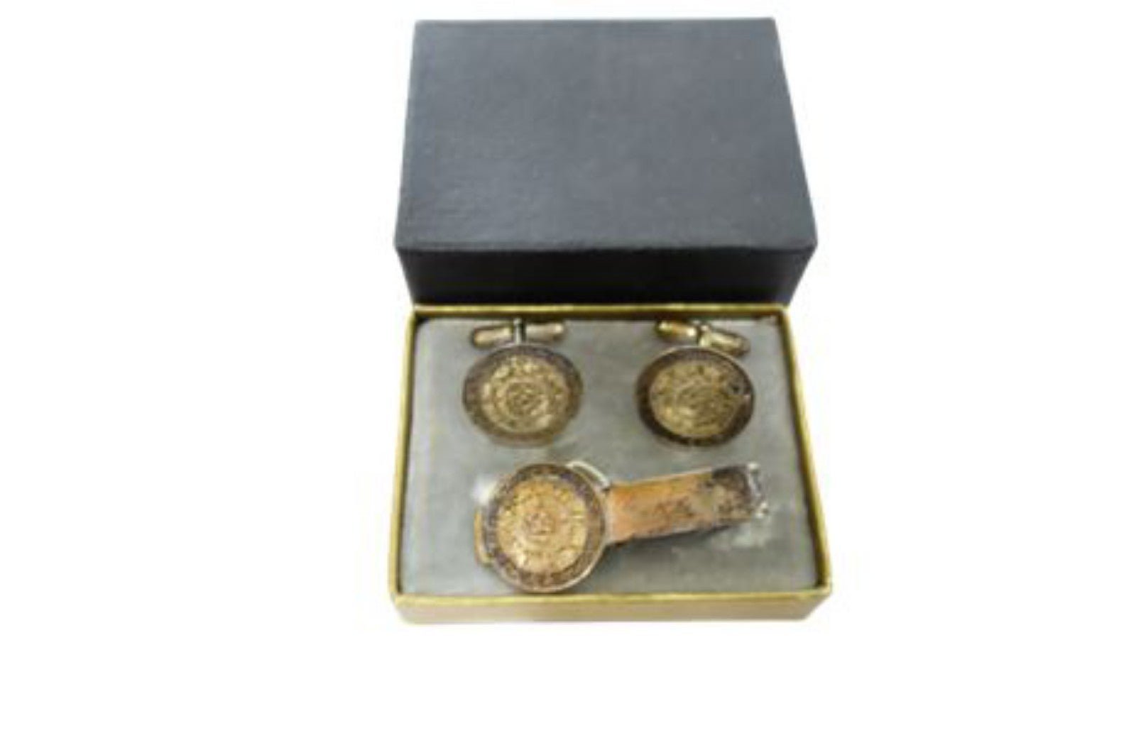 New Vintage Mexican Sterling Silver Cuff Links Set, 25.8g