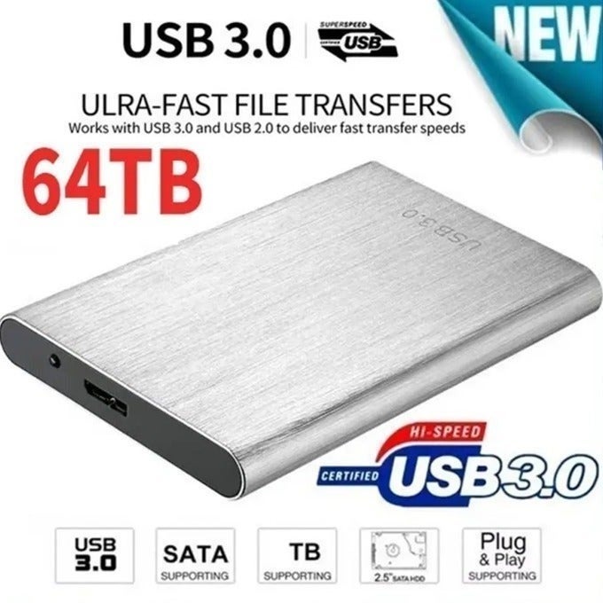 64TB SSD USB 3.0 External Harddrive