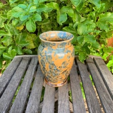 Crystalline Pottery Vase Handmade
