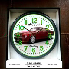 Glow in the Dark Wall Clock 1967 Ford Mustang Garage Shop Wall Clock NEW!