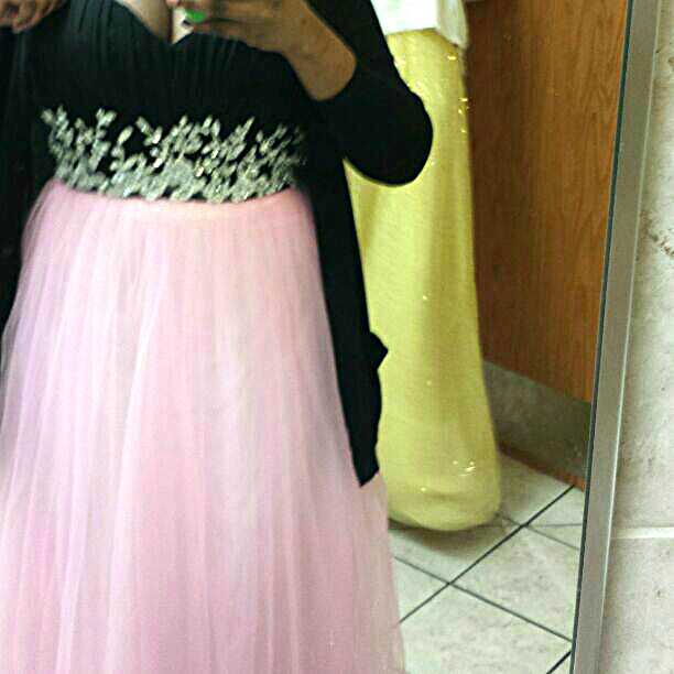 Pink Prom Dress w/ glass flower