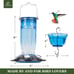 Kingsyard Glass Hummingbird Feeder for Outdoors Wild Bird Feeder with 6 Feeding