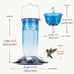 Kingsyard Glass Hummingbird Feeder for Outdoors Wild Bird Feeder with 6 Feeding