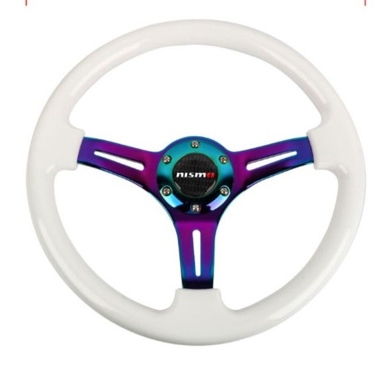 NEW 350mm 14 Universal Nismo ABS Racing Steering Wheel White With Neo Spoke