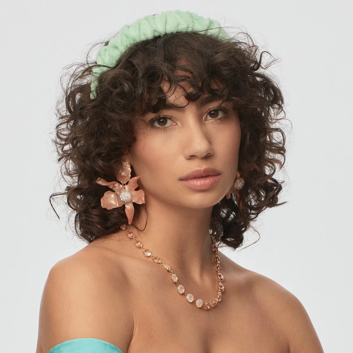 NEW Lele Sadoughi Terry Cloth Kelly Headband Women's In Sea Glass