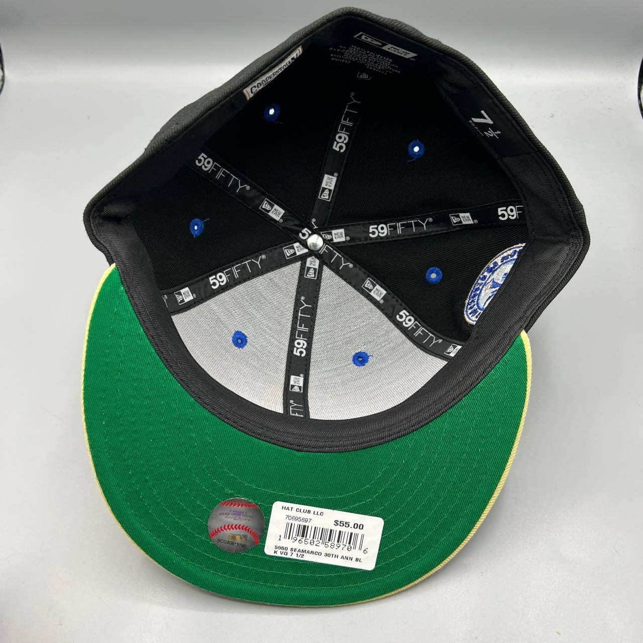 Seattle Mariners Hat Men 7 1/2 Black Yellow 59Fifty New Era