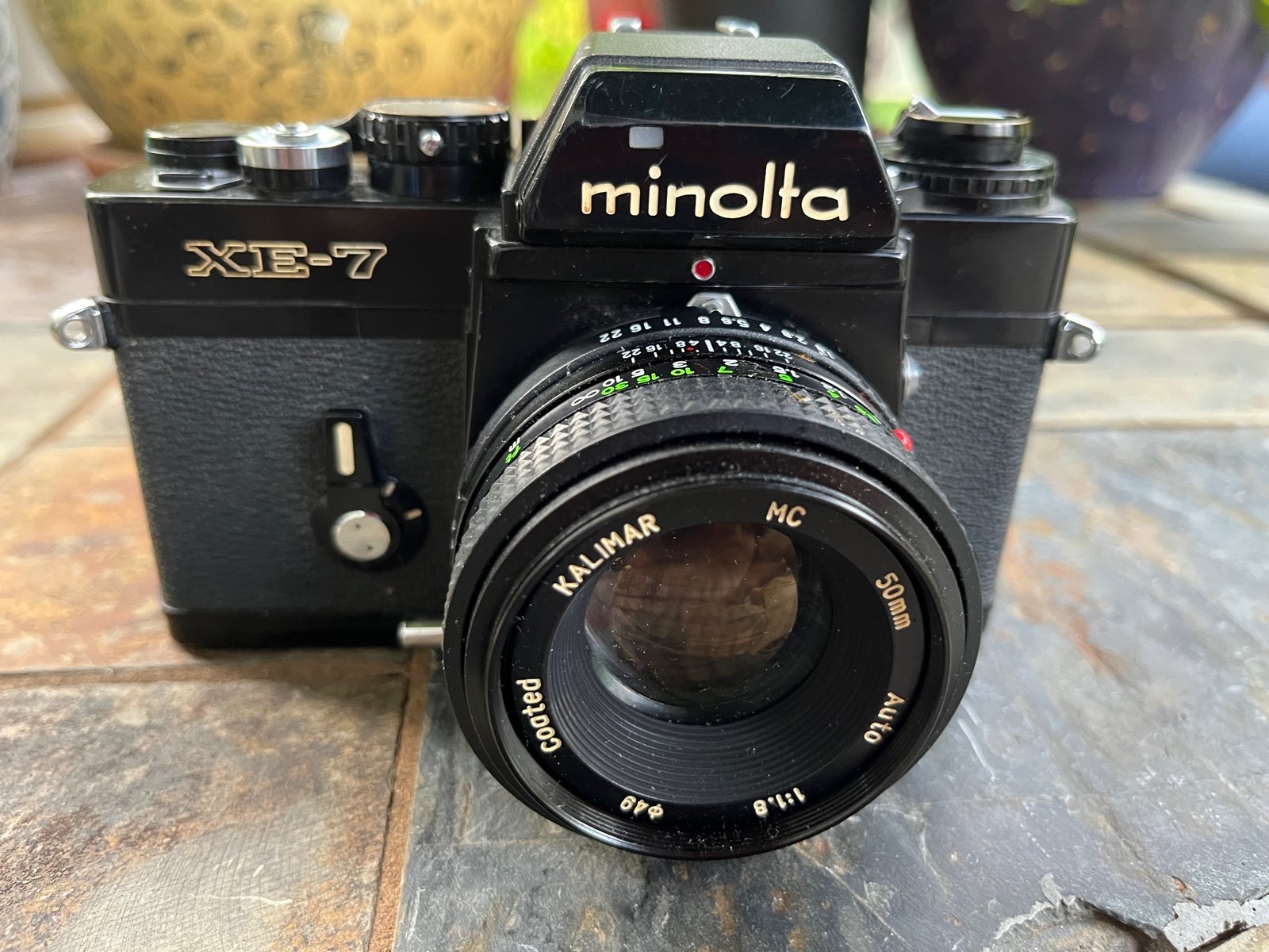 Vintage Minolta XE-7 SLR Film Camera with lens *For Repair*