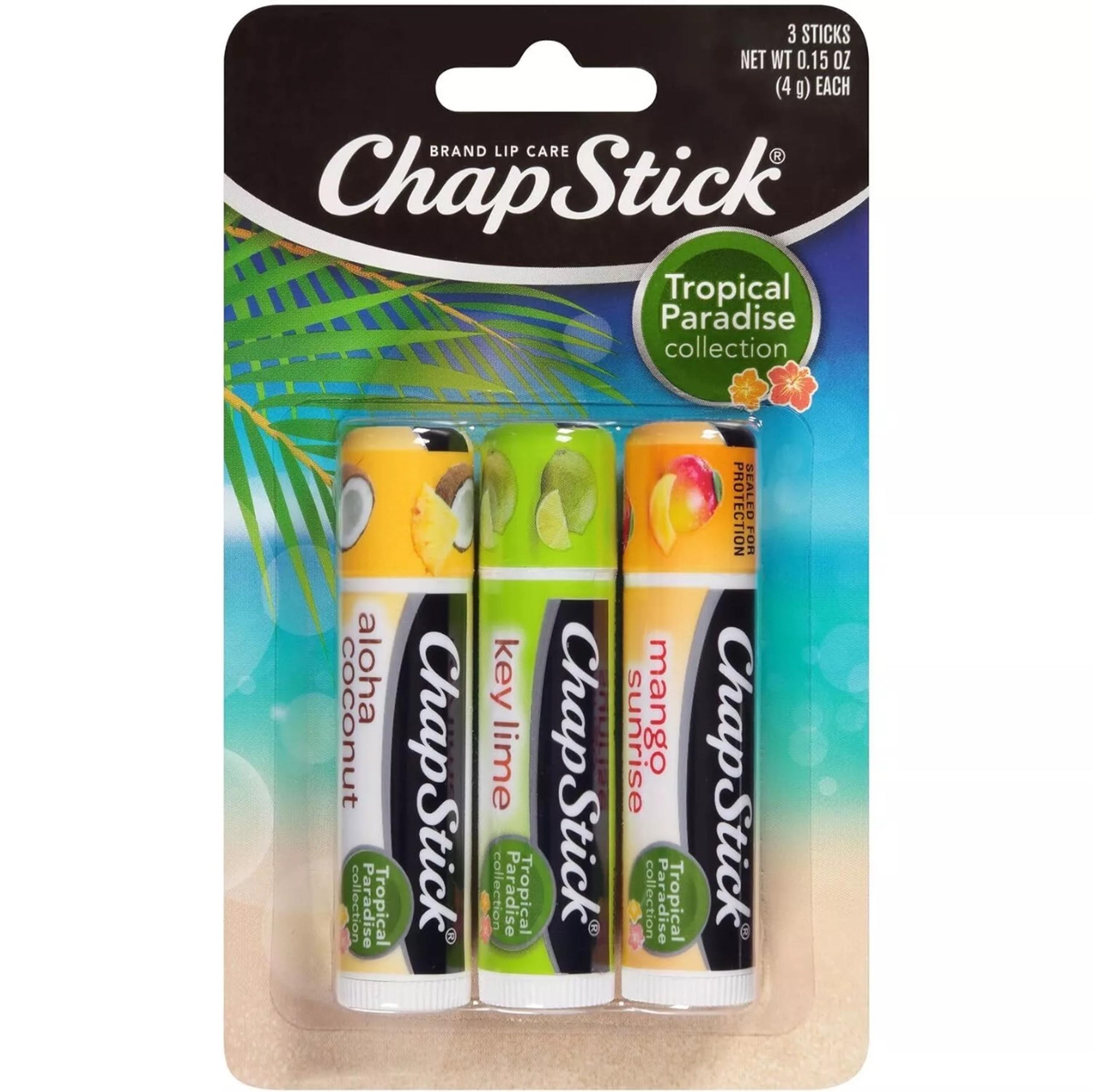 ChapStick Lip Balm 0.15 Ounce (Pack of 3), Cherry, Strawberry, Spearmint