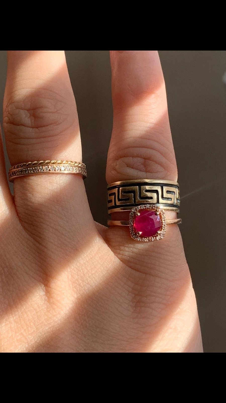 14k gold Greek Key Eternity Ring