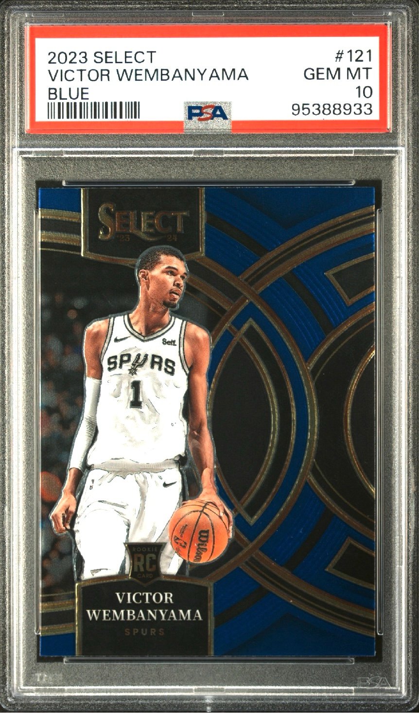 2023-24 Panini Select Premier Blue Victor Wembanyama RC PSA 10