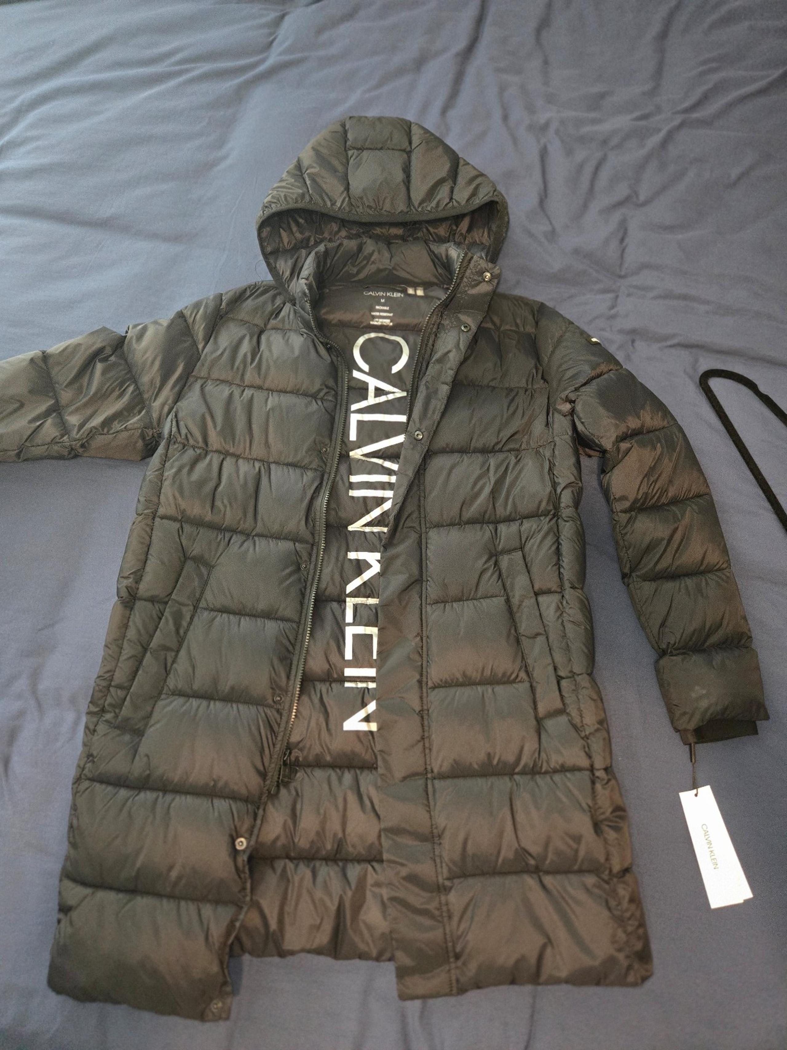 Mens calvin klein jacket long puffer coat