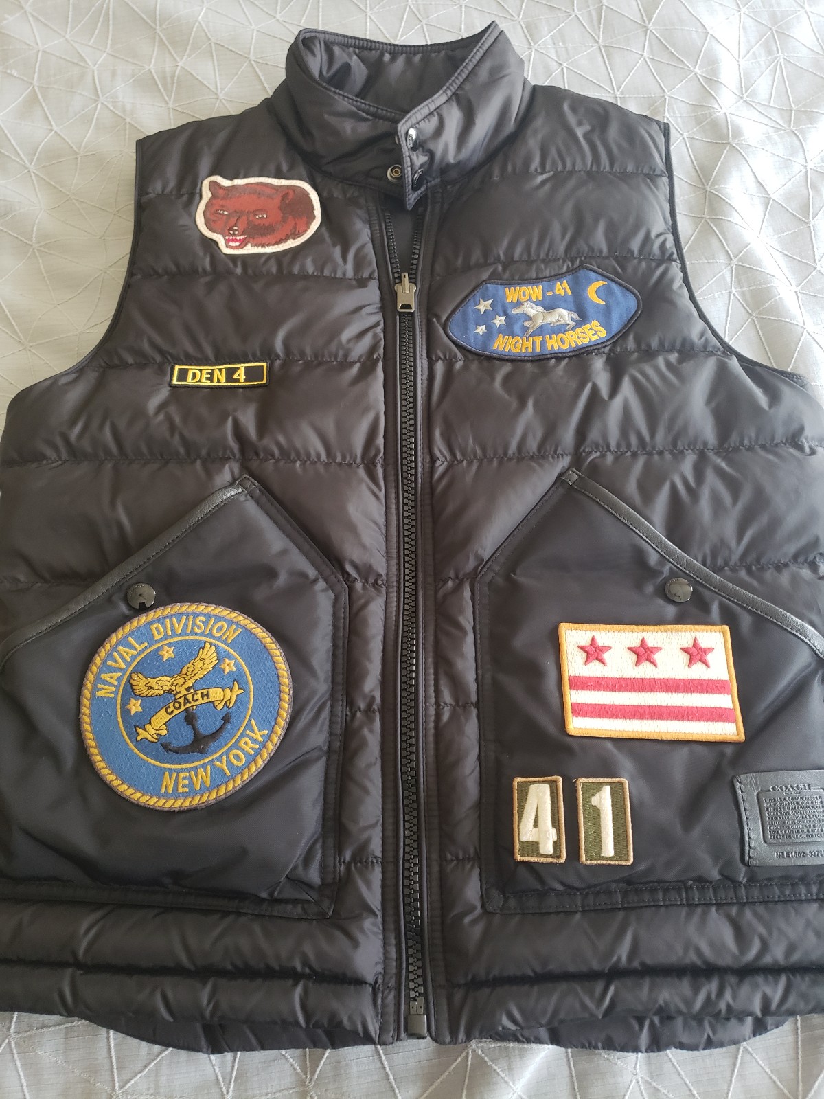 Coach mens puffer vest size Large
