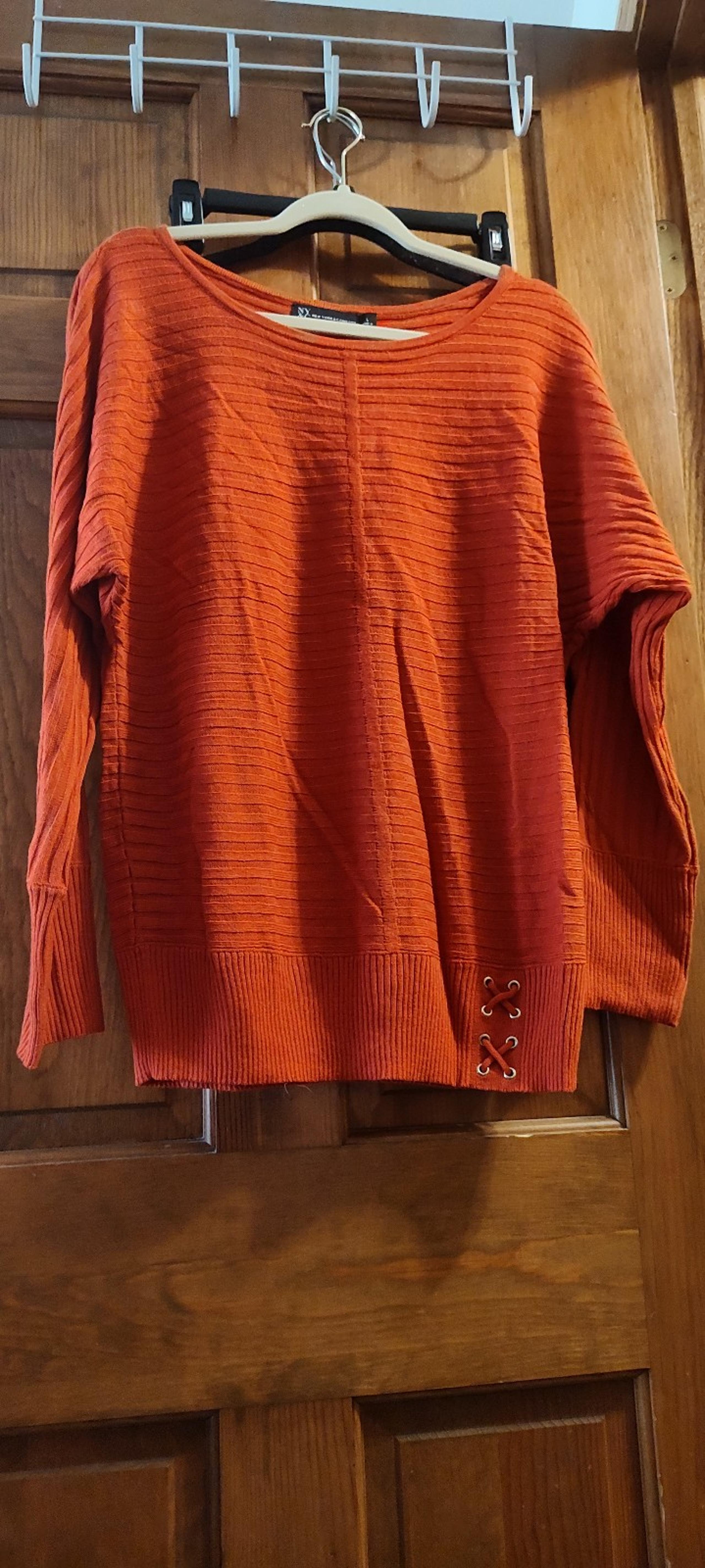 New York & Company large orange tunic sweater