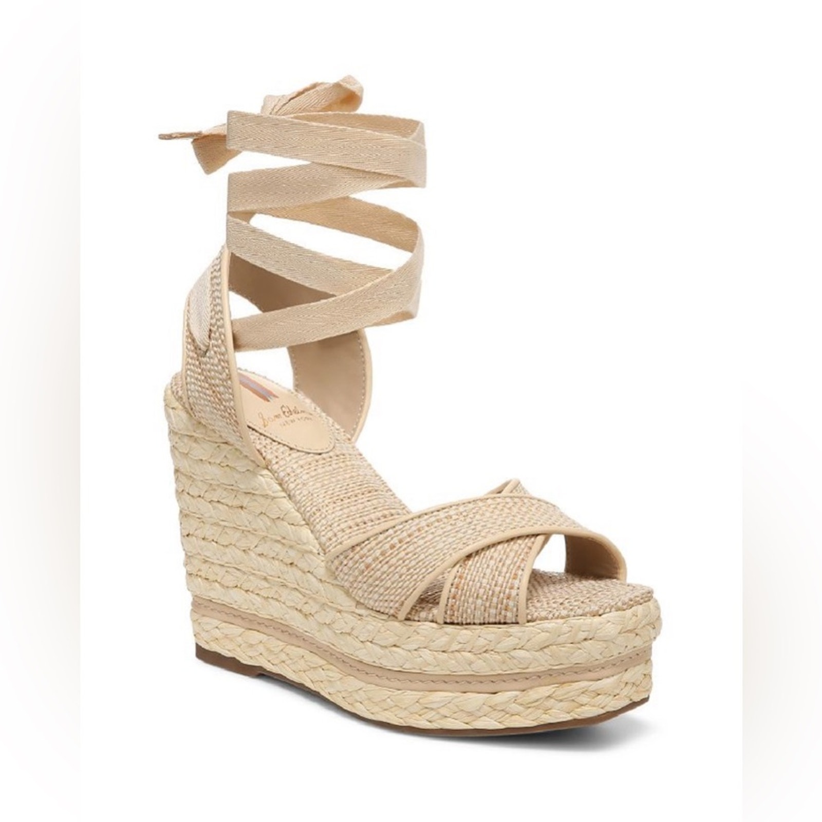 Sam Edelman Women's Vaughn Crossover Espadrille Wedge Heel Platform Sandals