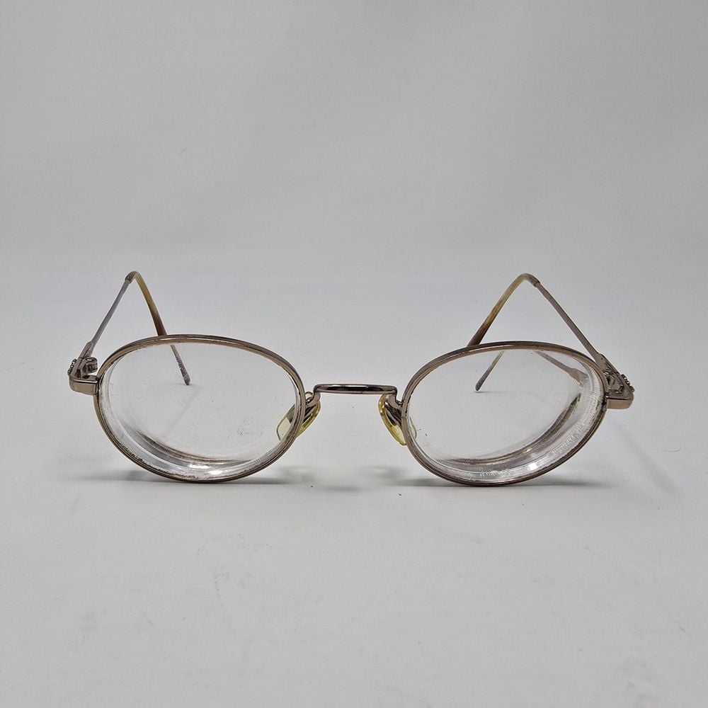 Emporio Armani, Italy Eyeglass 008 806 Gold Metal 45-22-135 Round Frame Only
