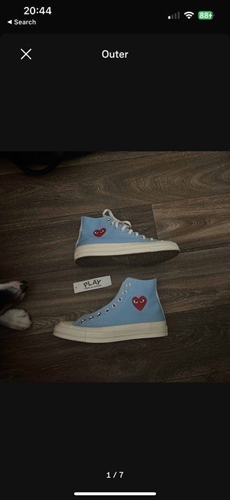 Comme does garçons PLAY x Chuck 70 High ‘bright blue’
