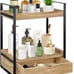 2-Tier Bathroom Organizer Countertop with Drawer, Wood Counter Shelf for Bath