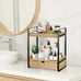 2-Tier Bathroom Organizer Countertop with Drawer, Wood Counter Shelf for Bath