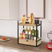 2-Tier Bathroom Organizer Countertop with Drawer, Wood Counter Shelf for Bath