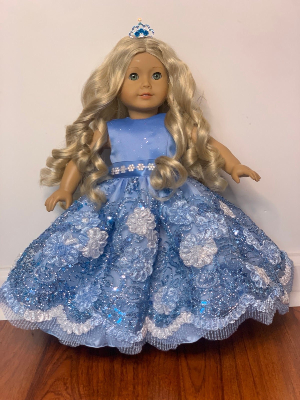 One of a kind quinceañera ball gown princess dress for American Girl Dolls