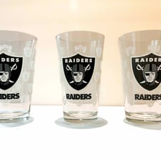 Three Raiders Pint glasses