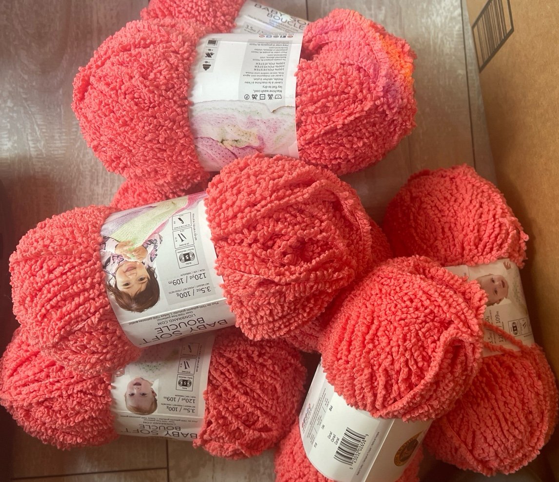 Lion Brand Baby Soft Boucle Coral lot of 16