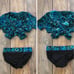 New Custom Angel Face Teal Black 2PC Dance Set CS YS 4-6