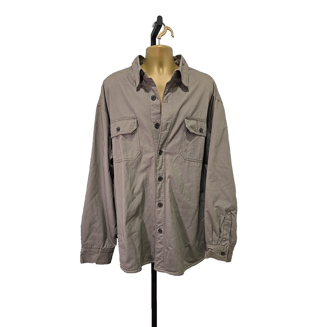 Chaps Ralph Lauren Canvas Chore Jacket Barn Coat Beige 3XT Plaid Flannel Lined