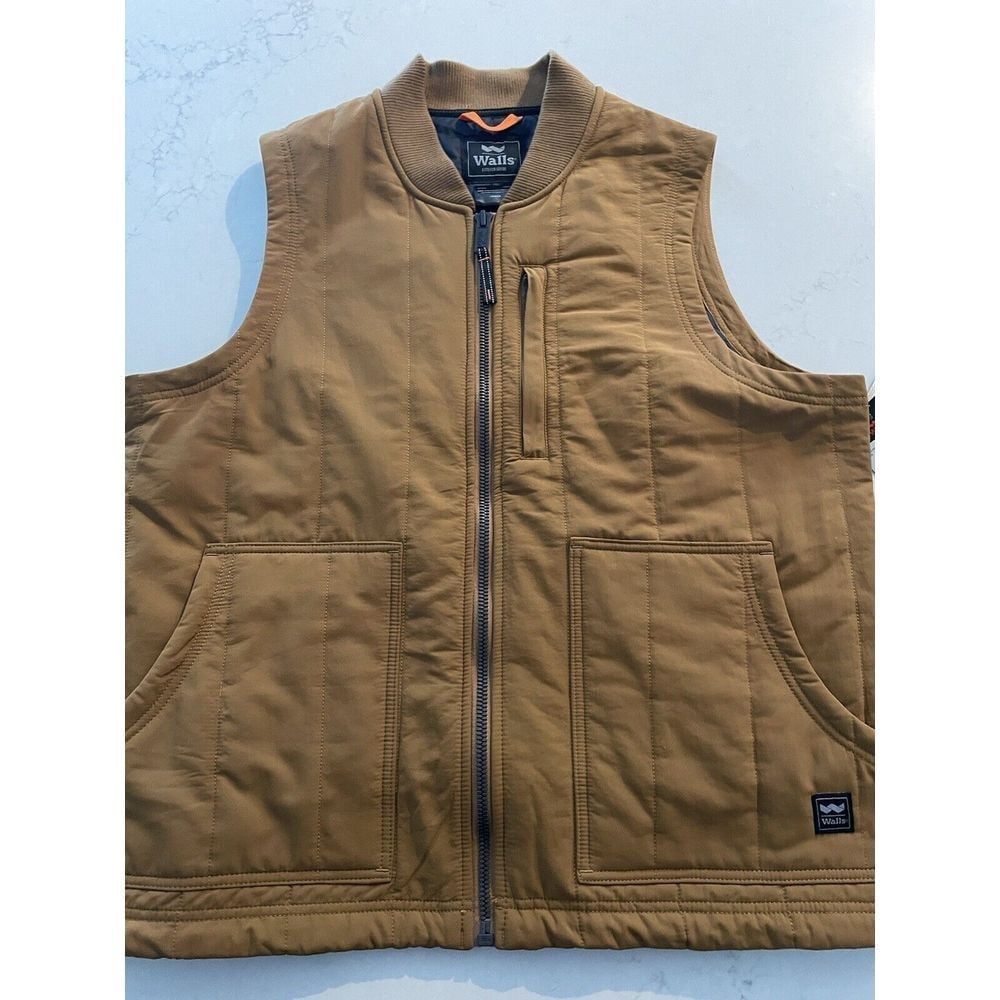 Walls Bristlecone Driftwood MID-WEIGHT PUFFER Vest Men's Large Full Zip Nylon