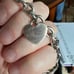 Zales sterling silver heart tag bracelet, heart rose gold plated