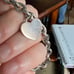 Zales sterling silver heart tag bracelet, heart rose gold plated