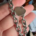 Zales sterling silver heart tag bracelet, heart rose gold plated