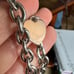 Zales sterling silver heart tag bracelet, heart rose gold plated
