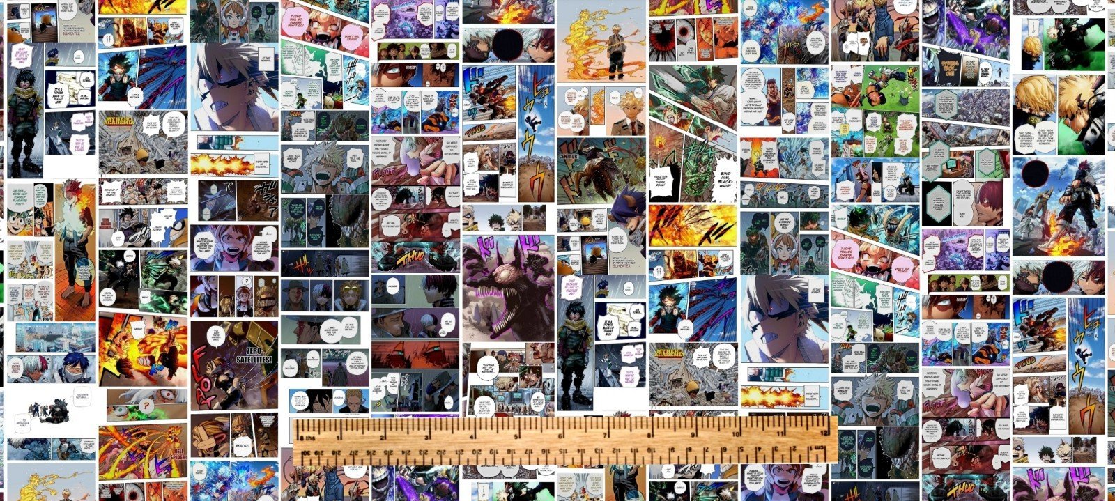 MY HERO ACADEMIA ANIME MANGA COLORED COMIC STYLE FABRIC 1 YARD (36 X58 )