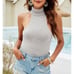 Essue Gray Wool Blend Halter Bodysuit Size S