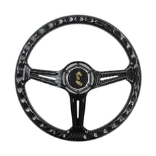 NEW JDM UNIVERSAL 350MM CARBON FIBER Acrylic Deep Dish 6 Holes Steering Wheel