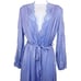 Vintage Diane Von Furstenberg Robe S Long Nylon Lavender Blue Lace Trim Sash USA