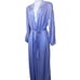 Vintage Diane Von Furstenberg Robe S Long Nylon Lavender Blue Lace Trim Sash USA